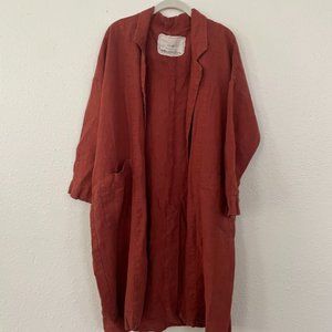 Rust colored linen duster